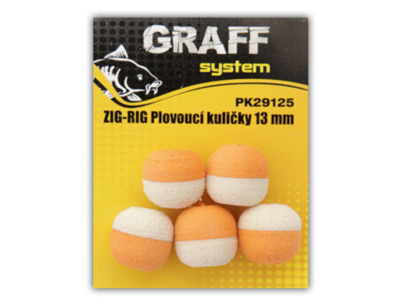 Graff Zig-Rig Plovoucí kuličky 13mm Bílo-oranžová 5ks