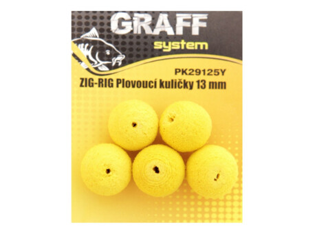 Graff Zig-Rig Plovoucí kuličky 13mm Žlutá 5ks