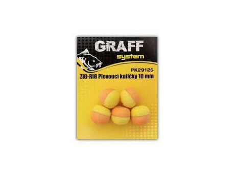 Graff Zig-Rig Plovoucí kulička 10mm Žluto-oranžová 5ks