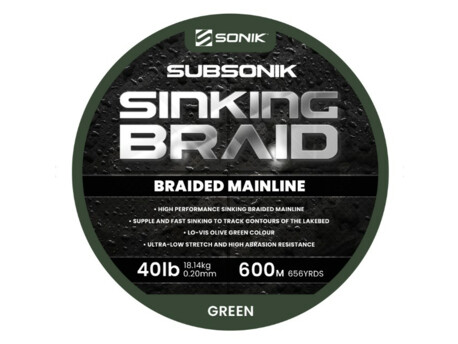 Sonik Šňůra Subsonik Sinking Braid 600m 0,20mm 40lb
