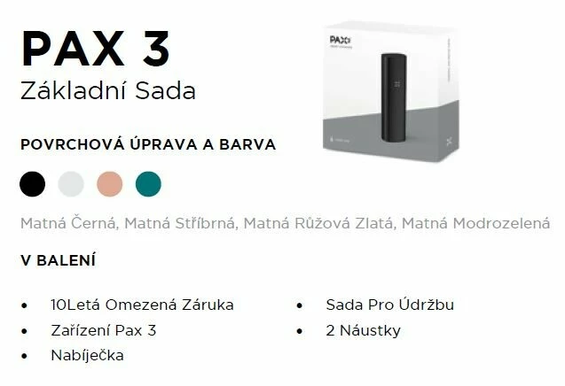 PAX 3 Vaporizer modrý matte teal - základní sada