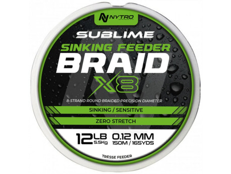Nytro Šňůra Sublime X8 Sinking Feeder Braid 150m 0,12mm 5,9kg