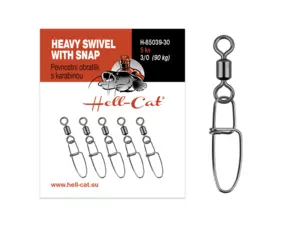 Hell-Cat Pevnostní obratlík s karabinou Heavy Swivel with Snap 5ks
