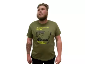 LK Baits pánské triko Khaki Zachraňuji ryby vel.L