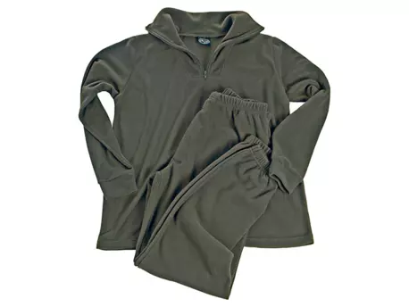 MIL-TEC Spodní prádlo THERMOFLEECE se zipem ZELENÉ VÝPRODEJ