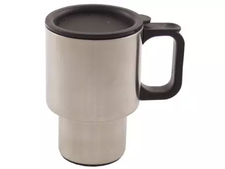 FOX OUTDOOR Hrnek dvouplášťový plastová rukojeť 400ml STŘÍBRNÝ