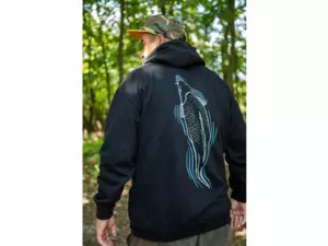 Giants Fishing Mikina pánská černá Kapr u hladiny