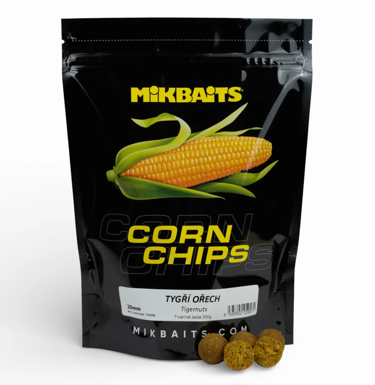 MIKBAITS Corn Chips boilie 300g - Tygří ořech 24mm