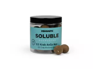 MIKBAITS Rozpustné SOLUBLE boilie 250ml - G2 Krab Ančovička Asa 20mm