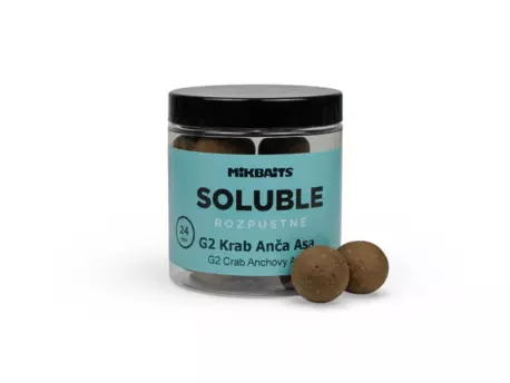 MIKBAITS Rozpustné SOLUBLE boilie 250ml - G2 Krab Ančovička Asa 24mm