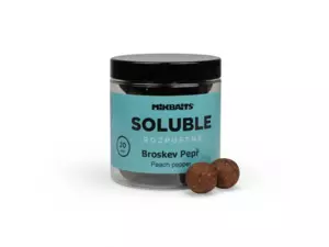 MIKBAITS Rozpustné SOLUBLE boilie 250ml - Broskev Pepř 20mm