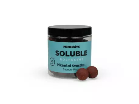 MIKBAITS Rozpustné SOLUBLE boilie 250ml - Pikantní švestka 20mm