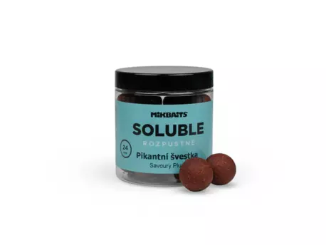 MIKBAITS Rozpustné SOLUBLE boilie 250ml - Pikantní švestka 24mm