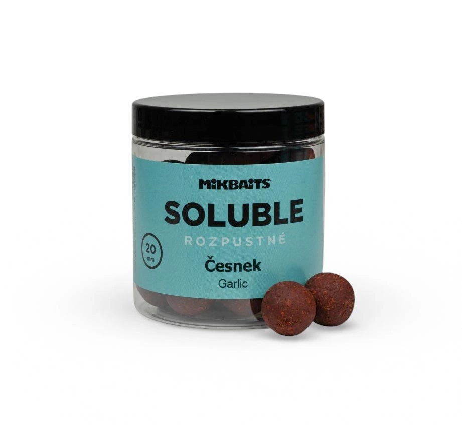 MIKBAITS Rozpustné SOLUBLE boilie 250ml - Česnek 20mm
