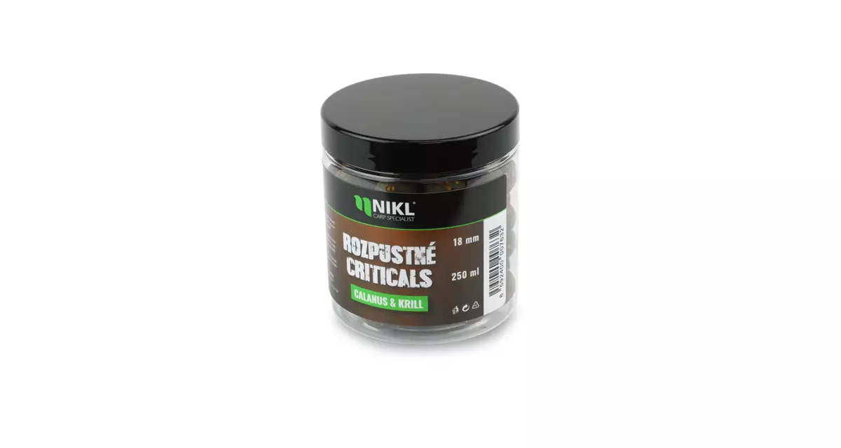 Nikl Rozpustné Criticals boilie Calanus & Krill 250ml