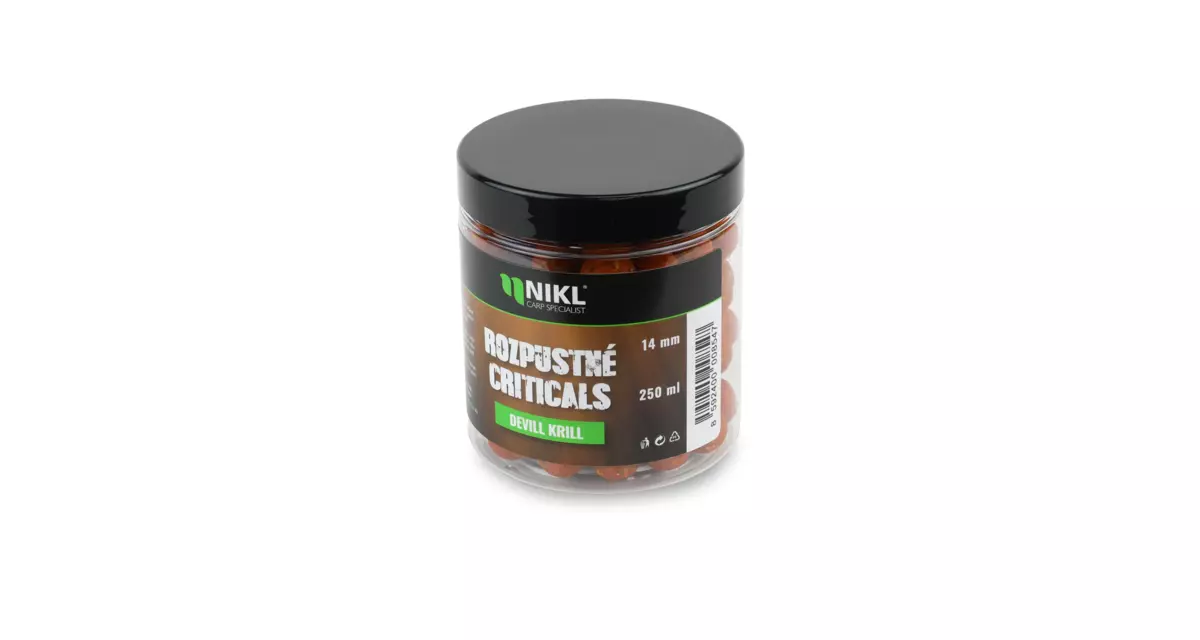Nikl Rozpustné Criticals boilie Devill Krill 250ml