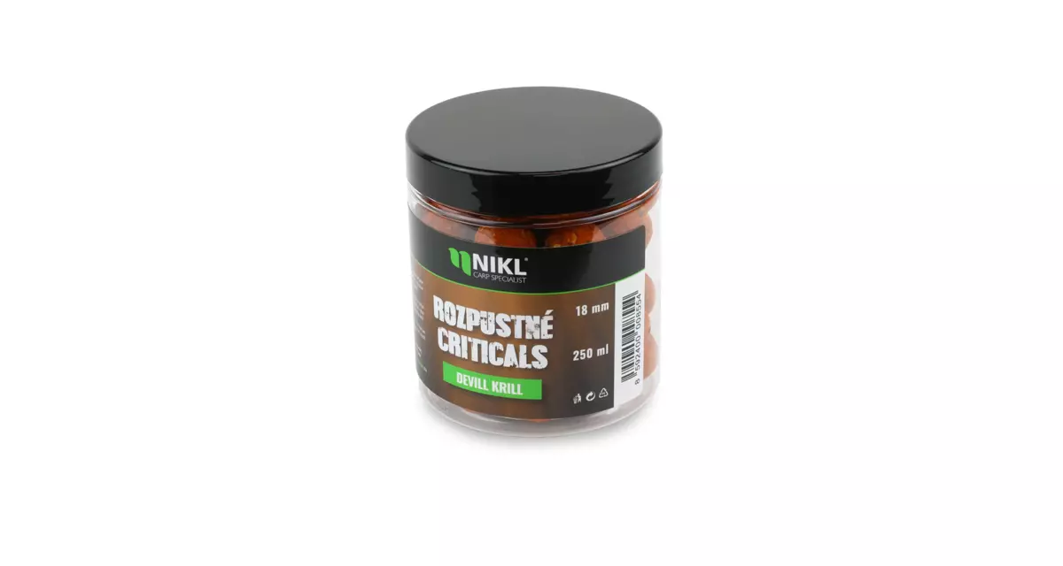 Nikl Rozpustné Criticals boilie Devill Krill 250ml