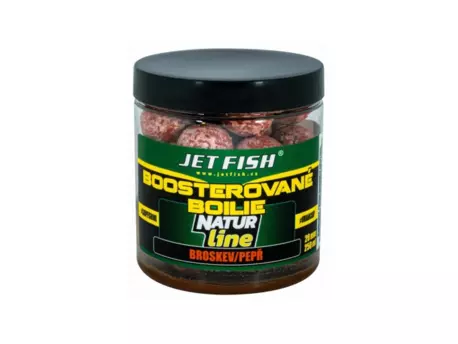 Jet Fish Natur line BOOSTEROVANÉ BOILIE 250ml 20mm : BROSKEV / PEPŘ