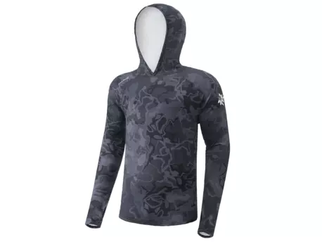 Giants fishing Funkční tričko s dlouhým rukávem UV50+Hoodie Camo Grey