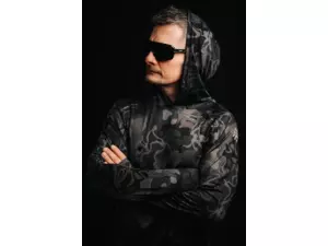 Giants fishing Funkční tričko s dlouhým rukávem UV50+Hoodie Camo Grey