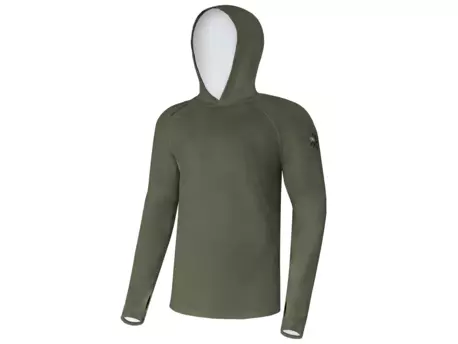 Giants fishing Funkční tričko s dlouhým rukávem UV50+Hoodie Dark Green