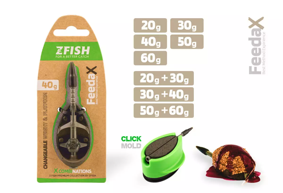 ZFISH Method Feeder Set Feeda X 50,60g + formička