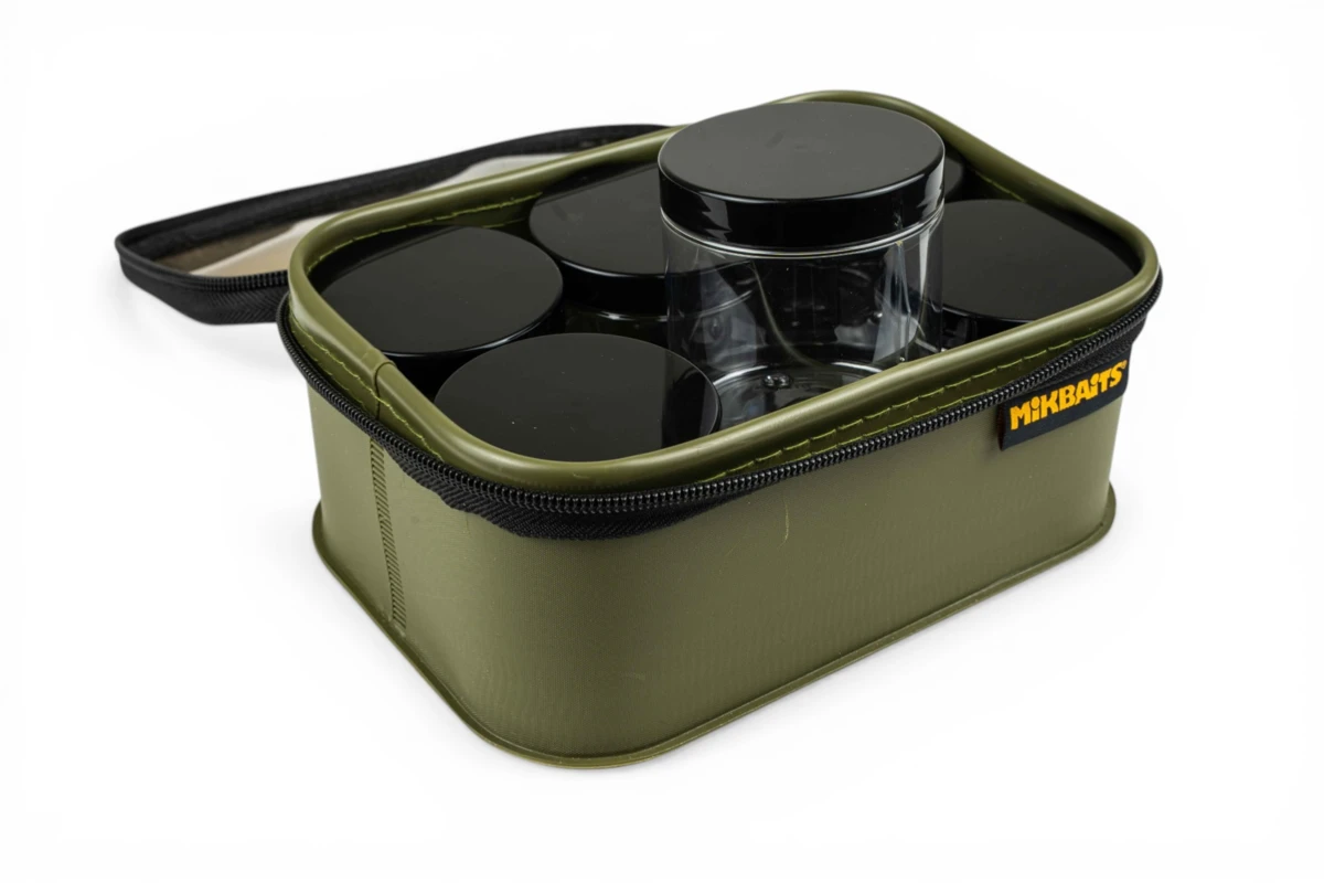 MIKBAITS Kelímky a kbelíky - Pouzdro na nástrahy Bait Box + 6 kelímků