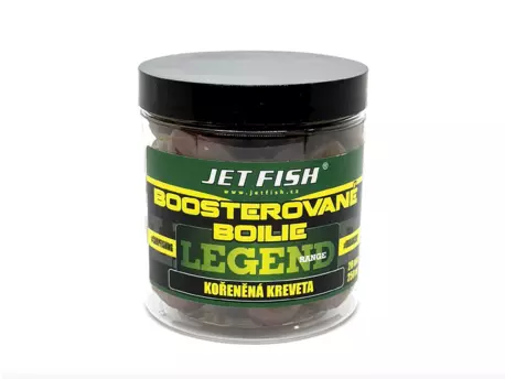 JET FISH Legend Range Boosterované Boilie Kořeněná Kreveta 250ml