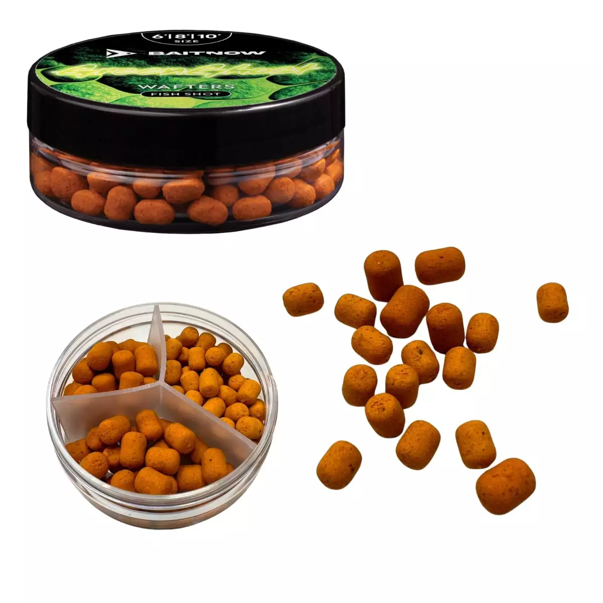 BaitNow Wafters Green Ghost Fish Shot 6/8/10mm 24g