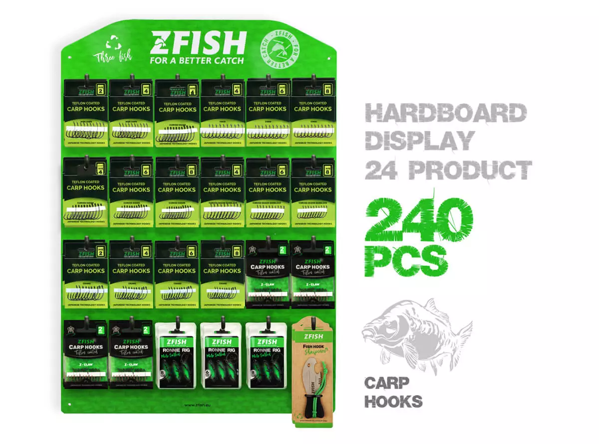 ZFISH Akční Set Kaprových Háčků + Prodejní Tablo Zdarma!