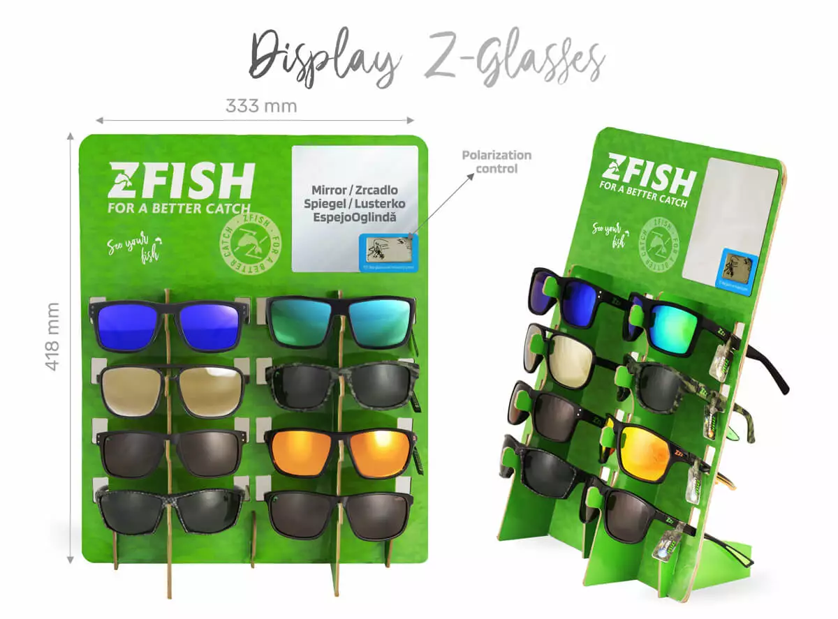ZFISH AKČNÍ SET BRÝLÍ 16Ks+ PRODEJNÍ STOJÁNEK ZDARMA!