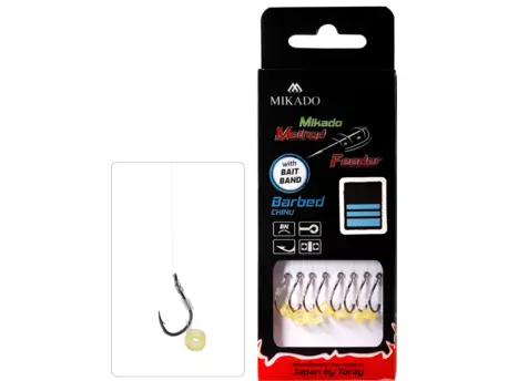 MIKADO NÁVAZEC - MF - S GUMKOU - HÁČEK S PROTIHROTEM ČÍSLO 6 / VLASEC 0.28mm/10cm - 8 ks