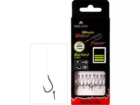 MIKADO NÁVAZEC - MF - S JEHLOU - HÁČEK S PROTIHROTEM ČÍSLO 12 / VLASEC 0.23mm/10cm - 8 ks