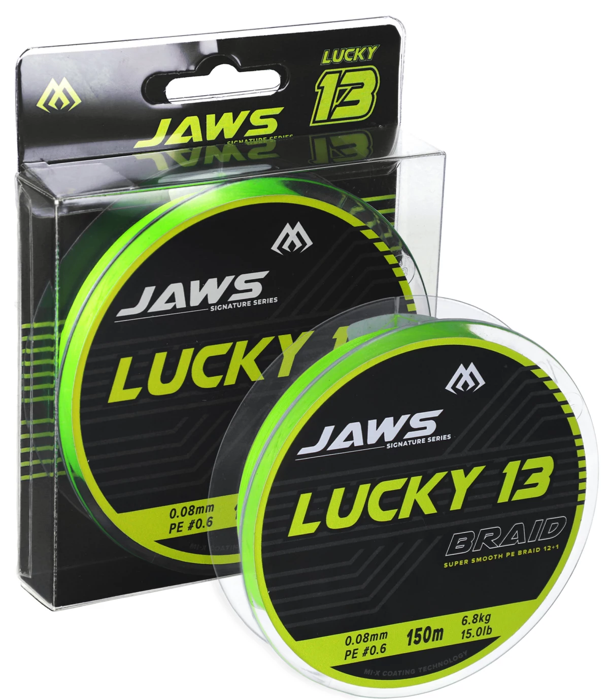 Mikado Pletená šňůra Jaws Lucky 13 0.18 mm 15 kg 150 m Fluo Zelená