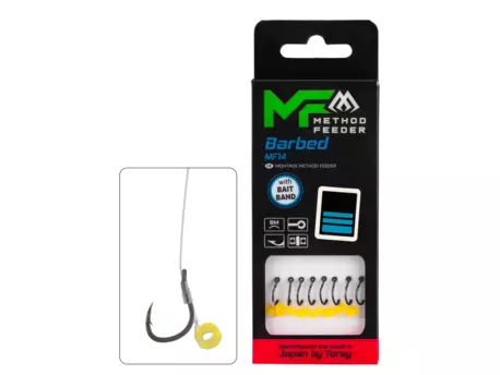 MIKADO NÁVAZEC MF - MF14 S GUMKOU - HAKEN MIT WIHÁČEK S PROTIHROTEM ČÍSLO  10 / VLASEC: 0.20mm/10cm - 8 ks