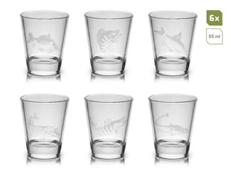 Set skleněných skleniček Delphin SHOTY 6v1