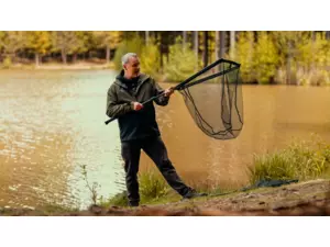 Giants fishing Plovoucí podběrák s pogumovanou síťkou Deluxe 60x60cm, 210cm