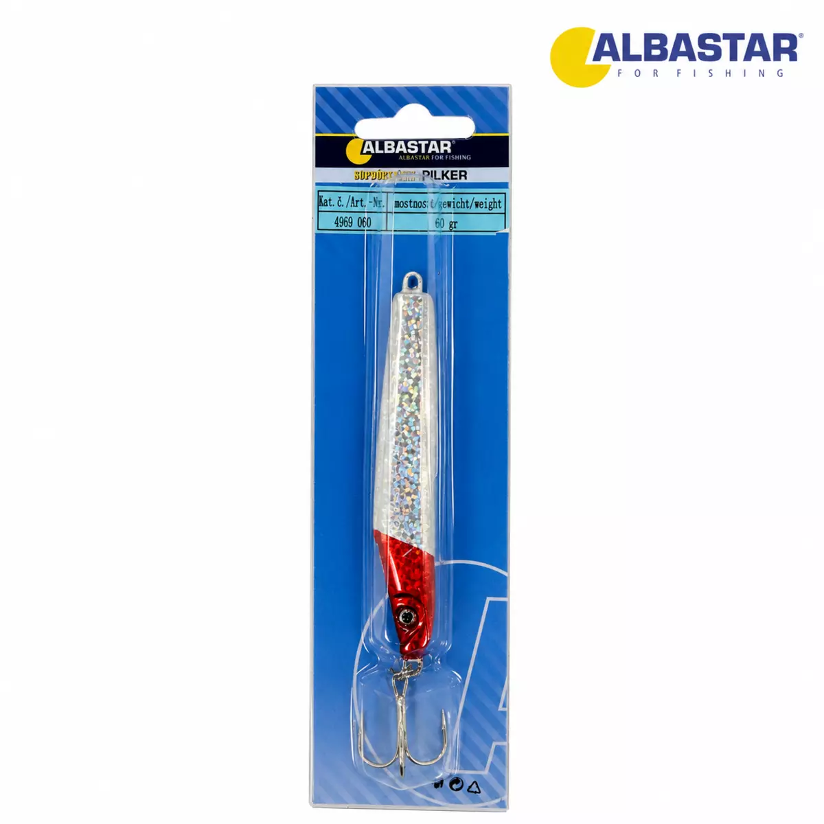 ALBASTAR Pilker Scorpion červeno-bílá 60gr AKCE