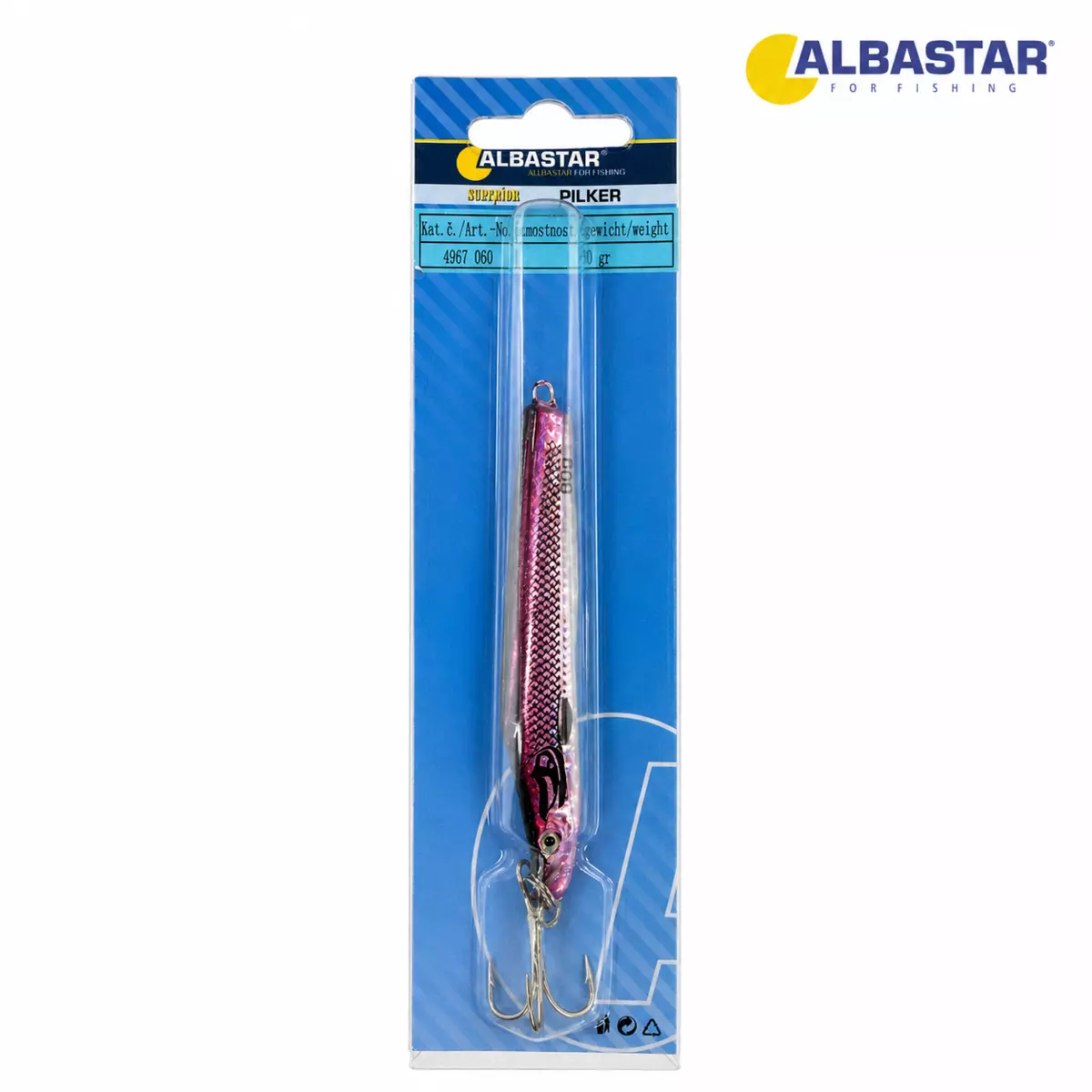 ALBASTAR Pilker Scorpion růžová holo 60gr AKCE