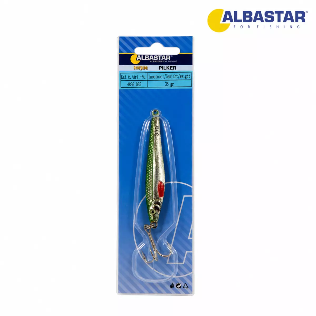 ALBASTAR Pilker Scorpion zeleno-stříbrná 35gr AKCE