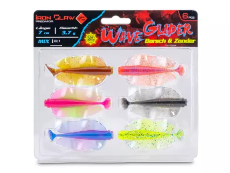 Iron Claw nástraha Wave Glider Mix Kit 1 Barsch & Zander 7cm 3,7g 6ks