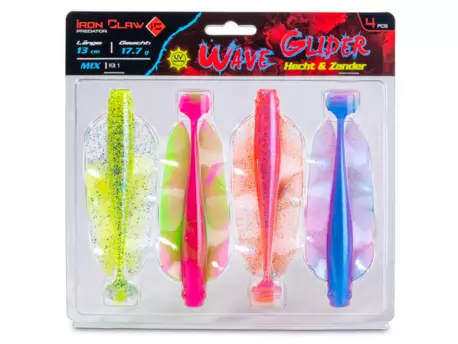 Iron Claw nástraha Wave Glider Mix Kit 1 Hecht & Zander 13cm 17,7g Floating 4ks