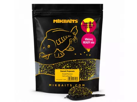 MIKBAITS SMOKE READY vlhčené pelety 300g - Sweet Popcorn 2-3mm