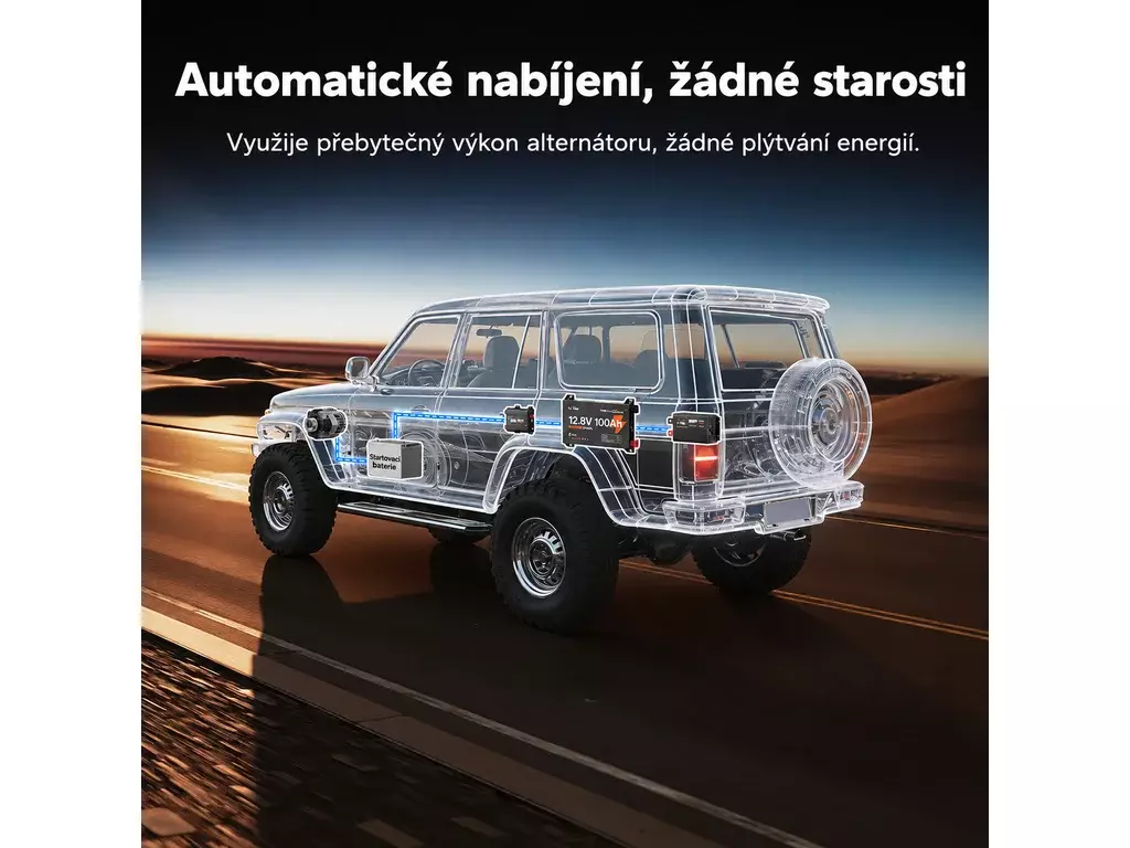 LiTime LiFePO4 Baterie 12V 100Ah Ultra Slim BLUETOOTH SAMOOHŘEV