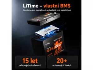 LiTime LiFePO4 baterie 12v 100Ah Xtra Mini BLUETOOTH
