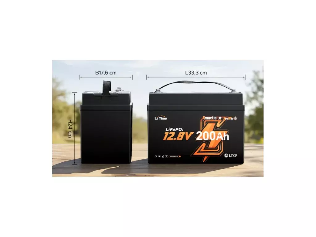 LiTime LiFePO4 baterie 12v 200Ah XtraMini Bluetooth