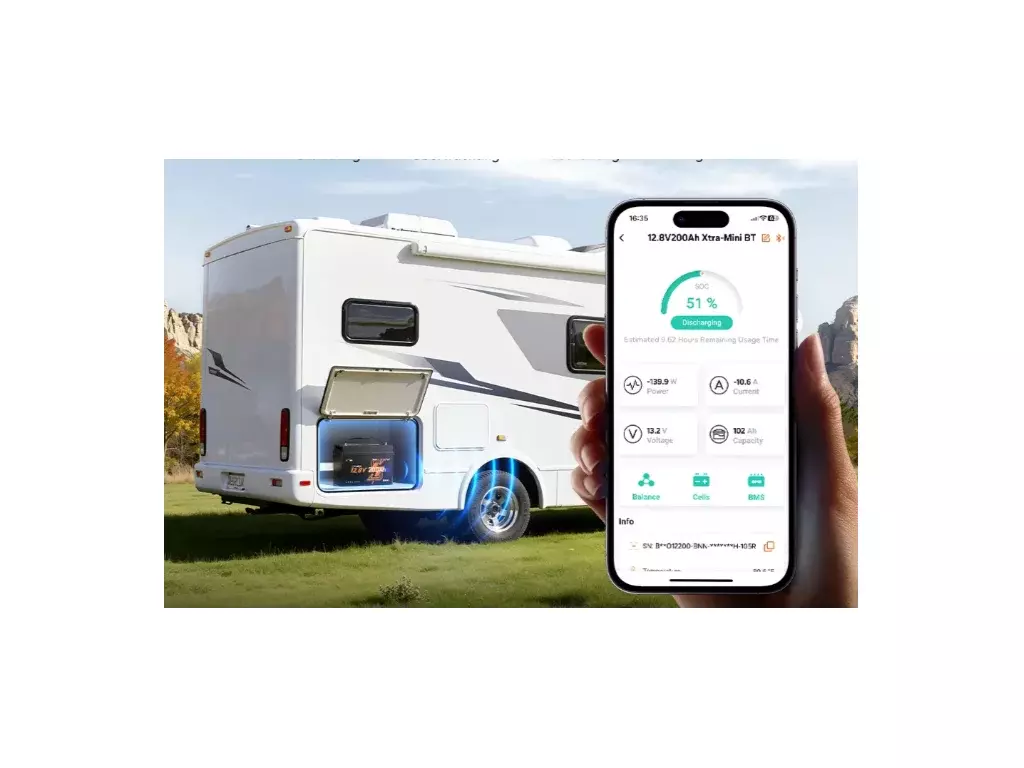 LiTime LiFePO4 baterie 12v 200Ah XtraMini Bluetooth