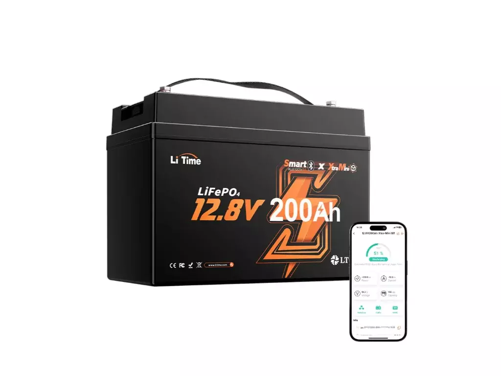 LiTime LiFePO4 baterie 12v 200Ah XtraMini Bluetooth