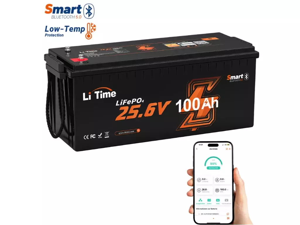 LiTime LiFePO4 baterie 24V 100Ah BLUETOOTH