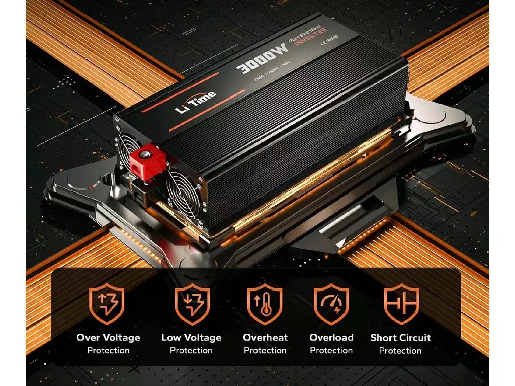 LiTime Měnič napětí 3000W 12VDC na 230VAC